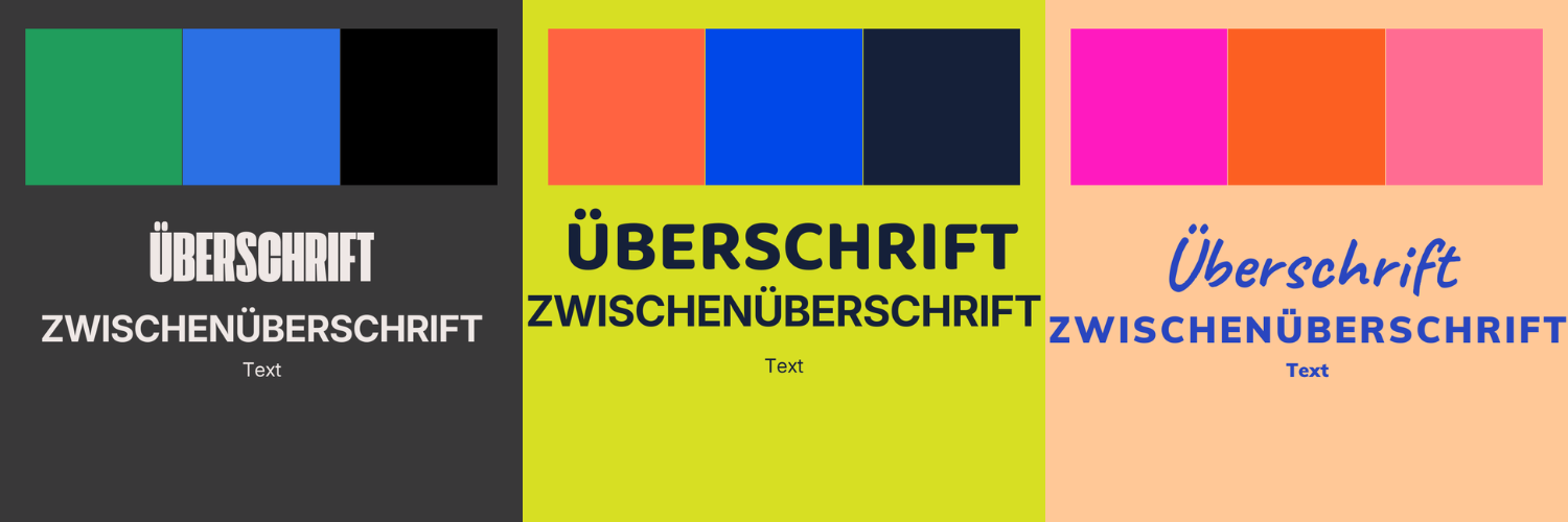 Schriften und Farbkombinationen