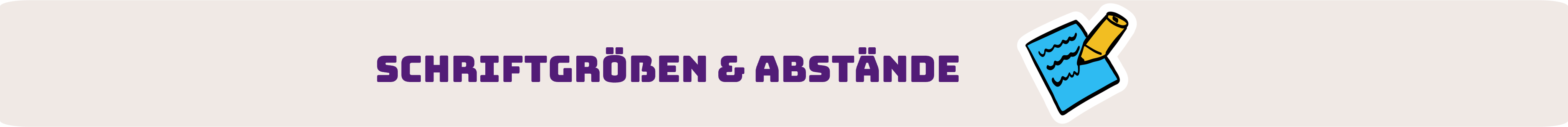 Schriftgrößen & Abstände